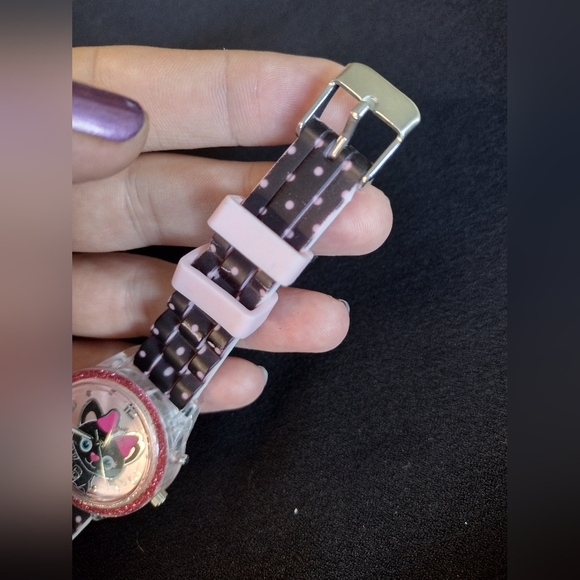 Accutime Light Up Black And Pink Kitty Watch - Picture 4 of 8